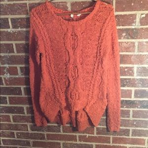 Anthropologie Moth Orange Knit Sweater